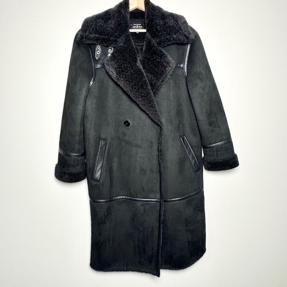 Avec Les Filles Black Pea Coat - Picture 4 of 9